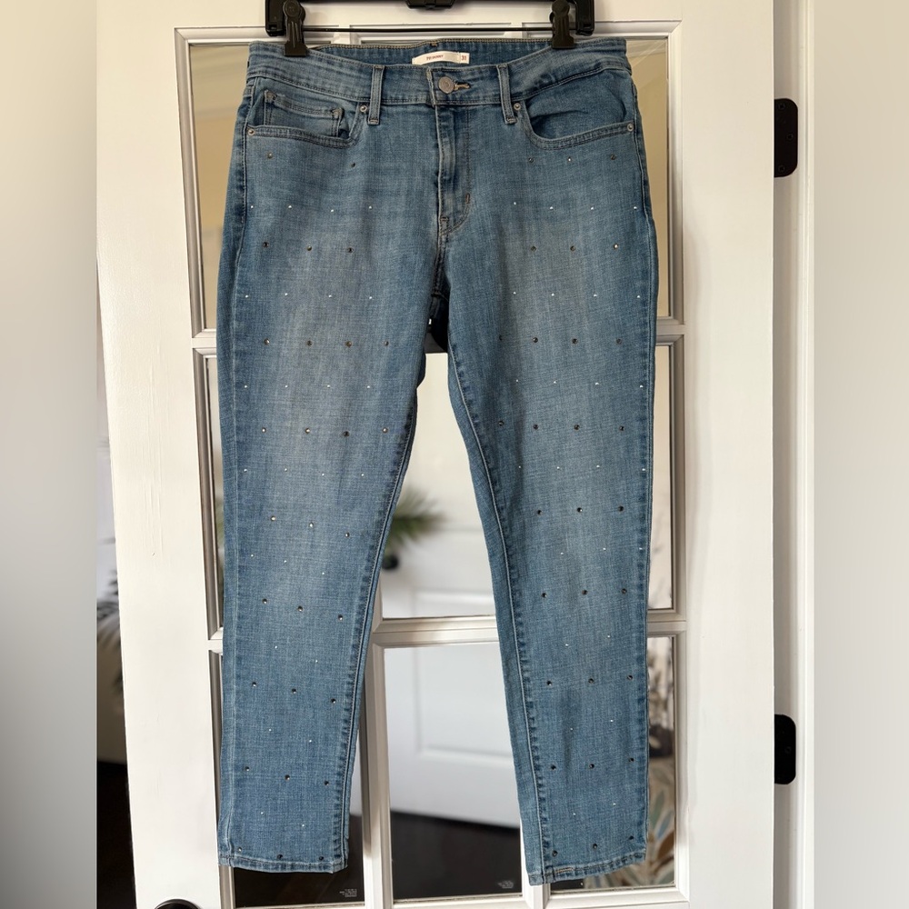 Levi's Rhinstone Blue Skinny Jeans Classic Fit